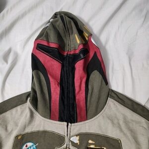 Star wars full zip hooded sweatshirt Boba Fett cosplay men medium
